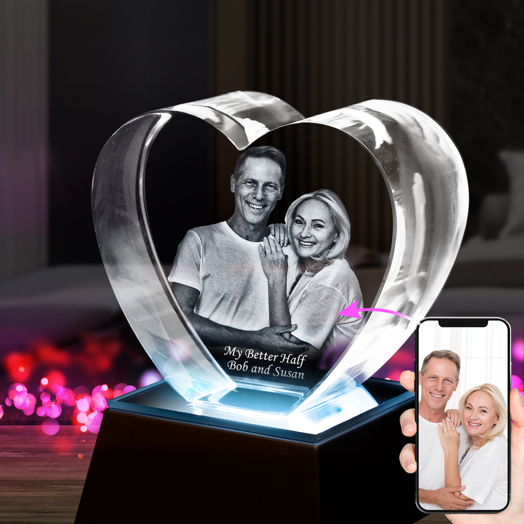 Personalized 3D Crystal - Heart 🤍