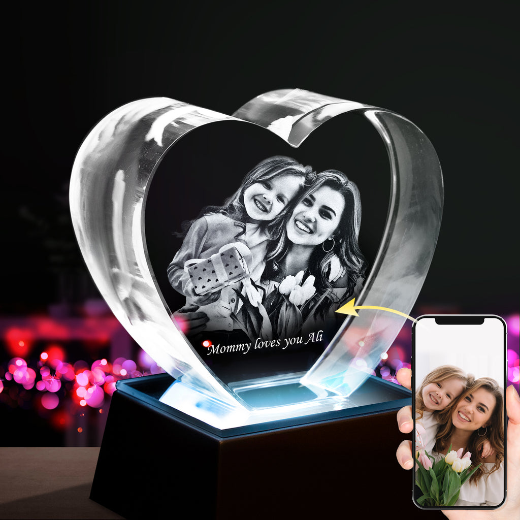 Personalized 3D Crystal - Heart 🤍