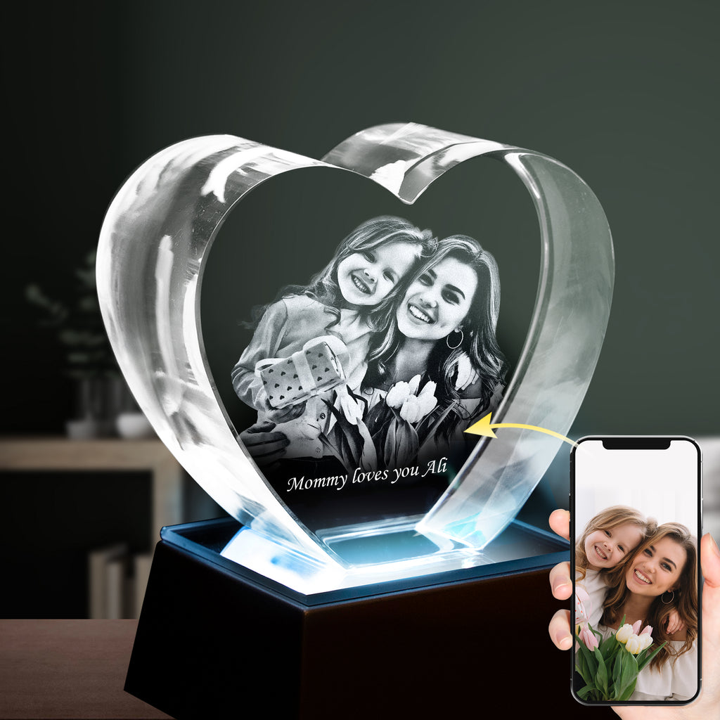 Personalized 3D Crystal Heart