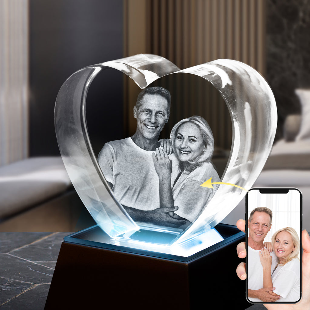 Personalized 3D Crystal Heart